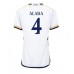 Günstige Real Madrid David Alaba #4 Heim Fussballtrikot Damen 2023-24 Kurzarm